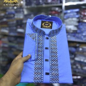 (Code-61) প্রিমিয়াম স্ল্যাব শাটন কটন সিকোয়েন্স এমব্রয়ডারি পাঞ্জাবি