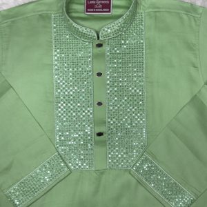 চায়না প্লেন সাটোন কটন কাপড় পাঞ্জাবি  (Code-10)